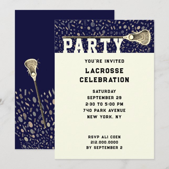 Invitations de la partie de crosse (Devant / Derrière)