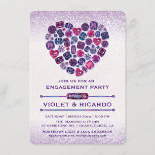 Invitations de la partie de fiançailles cardiaques