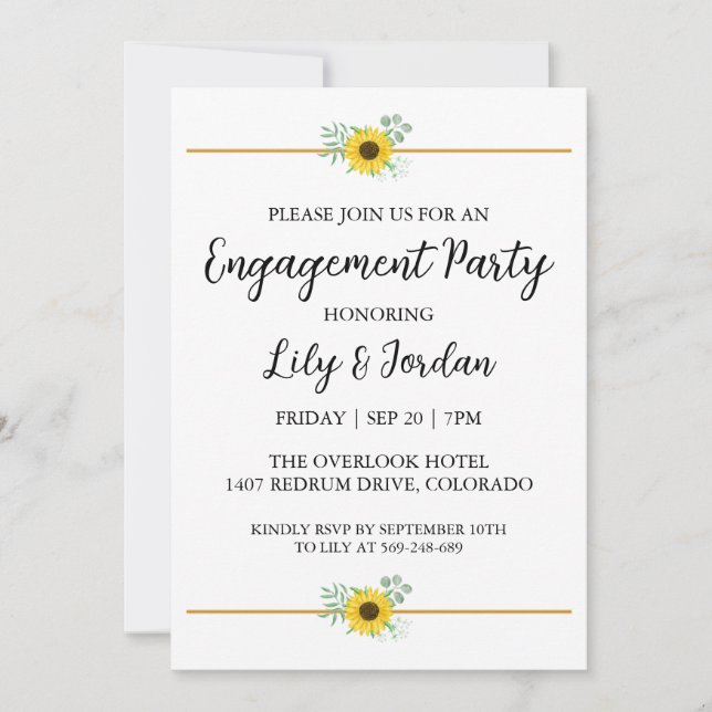 Invitations de la partie de fiançailles d'Eucalypt (Devant)