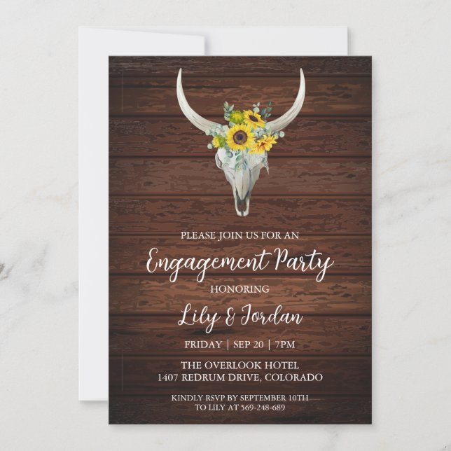 Invitations de la partie de fiançailles d'Eucalypt (Devant)