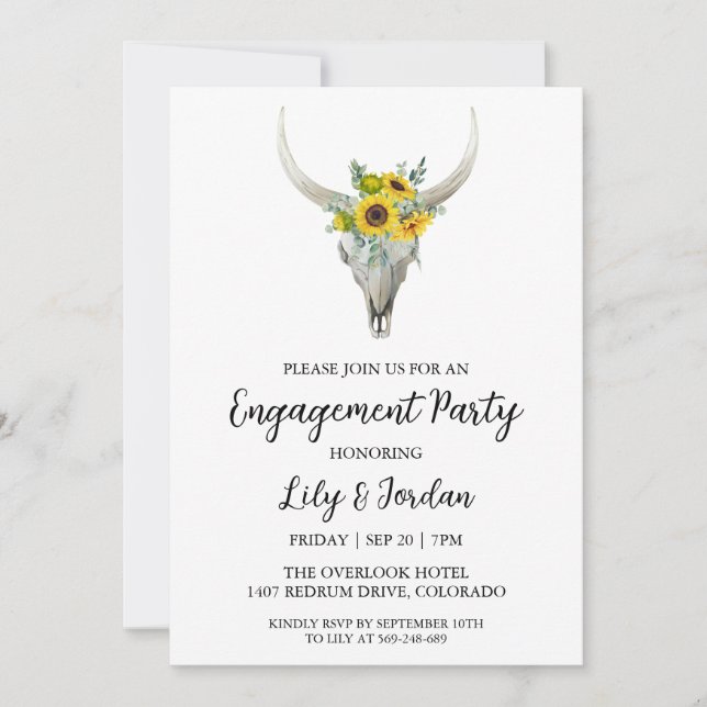 Invitations de la partie de fiançailles d'Eucalypt (Devant)