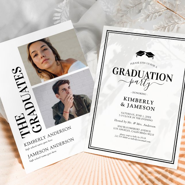 Invitations de la Partie de graduation conjointe m (Créateur téléchargé)