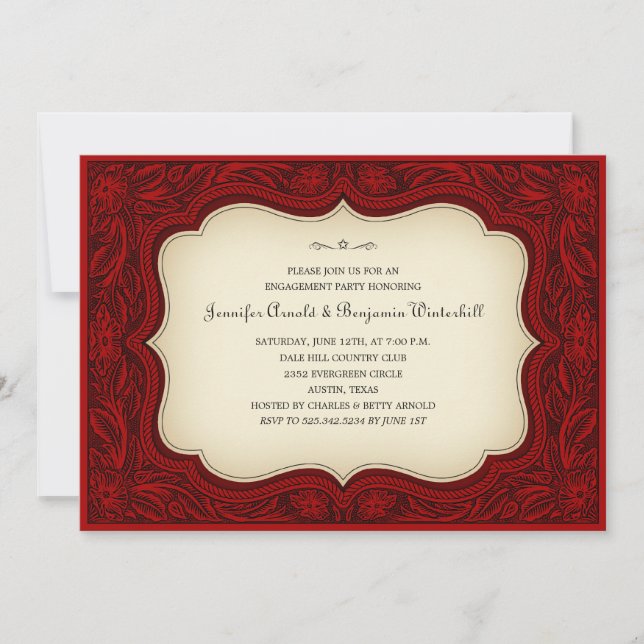 Invitations de la partie de l'engagement à l'occas (Devant)