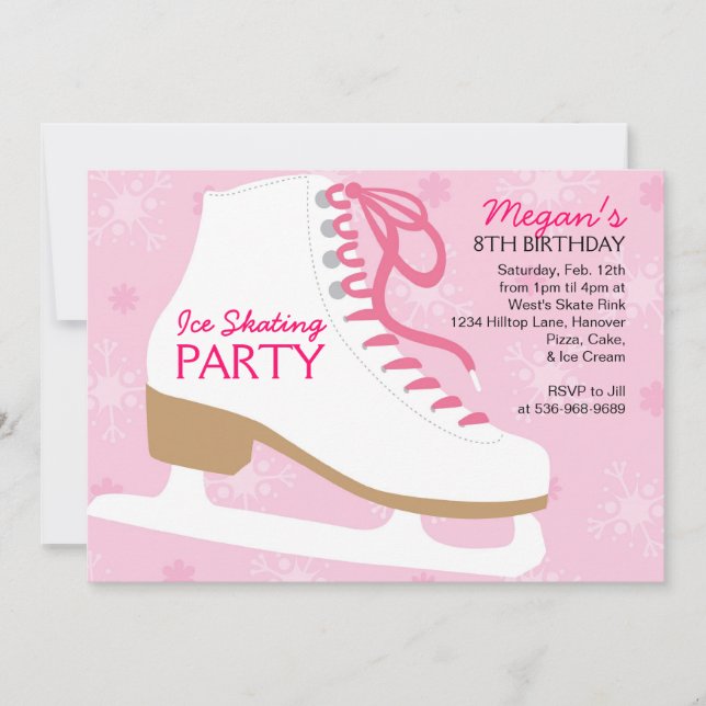 Invitations de la partie de patinage sur glace - r (Devant)