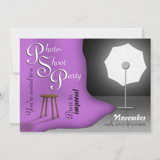 Invitations de la partie de photos violet