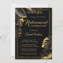 Invitations de la partie de retraite Black Gold Su
