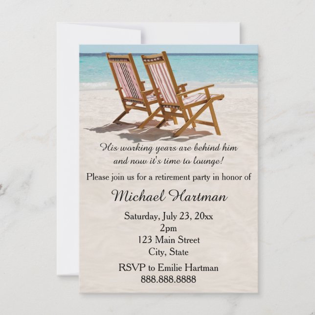 Invitations de la partie de retraite des chaises d (Devant)