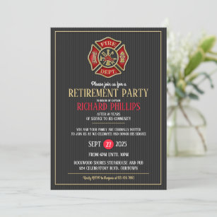 Invitations de la partie de retraite des pompiers