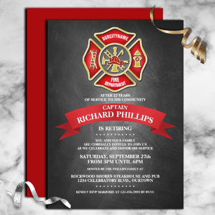 Invitations de la partie de retraite des pompiers