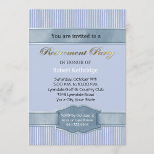 Invitations de la partie de retraite en bande bleu