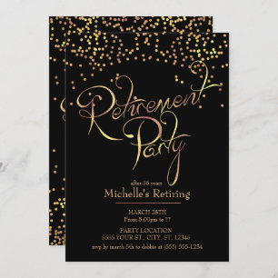 Invitations de la partie de retraite Gold Sparklin