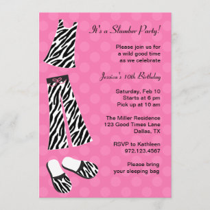Invitations de la partie de Zebra Print Stwood