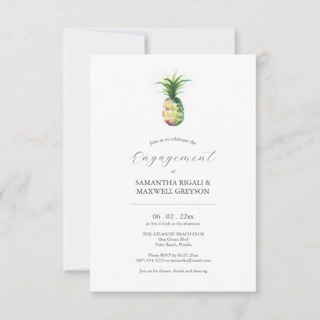 Invitations de la partie d'engagement Ananas tropi (Devant)