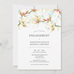 Invitations de la partie d'engagement Aquarelle Fl