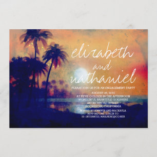 Invitations de la partie d'engagement Beach Palms