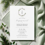 Invitations de la partie d'engagement Botanique hi<br><div class="desc">Ces invitations de fiançailles présentent le monogramme de la mariée et du marié entouré de botaniques uniques de Noël. Utilisez les champs modèle pour ajouter vos détails personnalisés. Commandez des cartes imprimées en ligne ou des invitations imprimables. Un choix élégant pour des événements à thèmes hivernaux. Pour voir d'autres créations...</div>