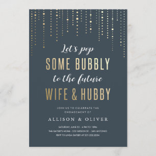 Invitations de la partie d'engagement Bubbly Faux
