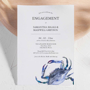 Invitations de la partie d'engagement Crabe aquare