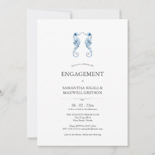 Invitations de la partie d'engagement de plage Blu