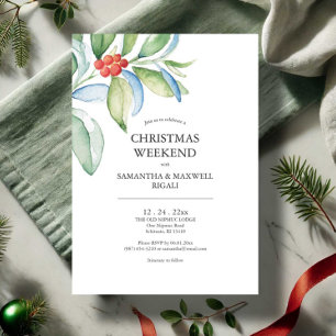 Invitations de la partie d'engagement Festive verd