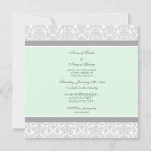 Invitations de la partie d'engagement Mint Grey Da