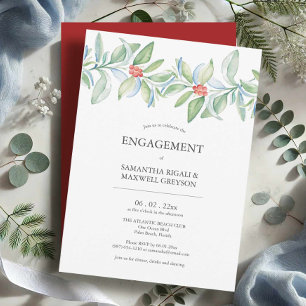 Invitations de la partie d'engagement Noël Verdure