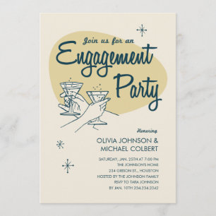 Invitations de la partie d'engagement rétro