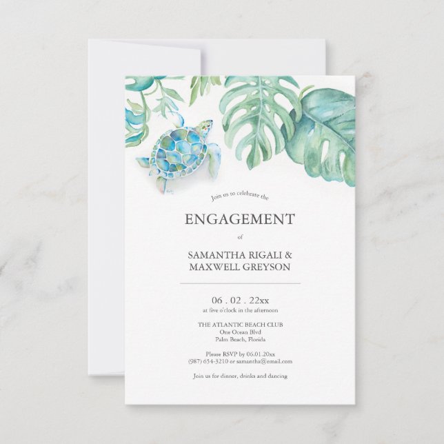 Invitations de la partie d'engagement Tortue de me (Devant)