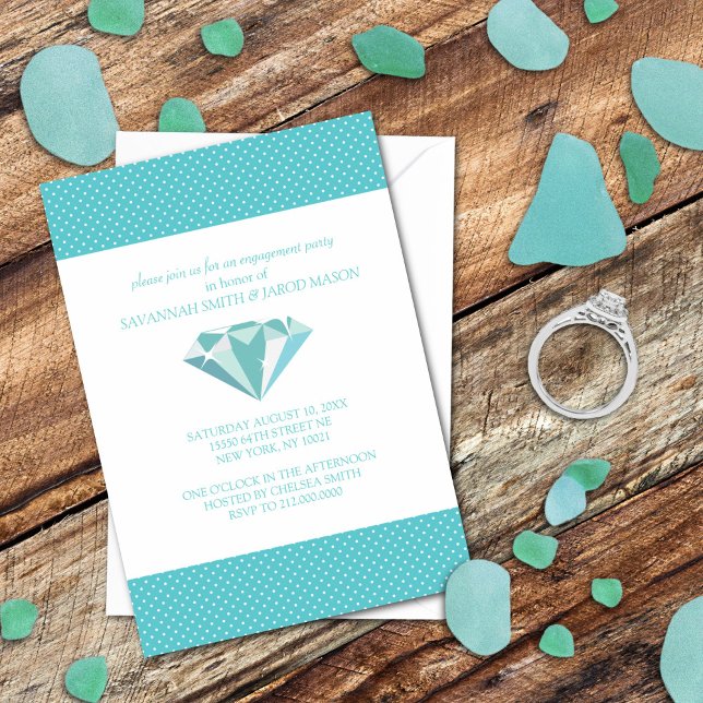 Invitations de la partie d'engagement (Turquoise) (Créateur téléchargé)