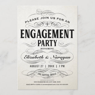Invitations de la partie d'engagement Vintage