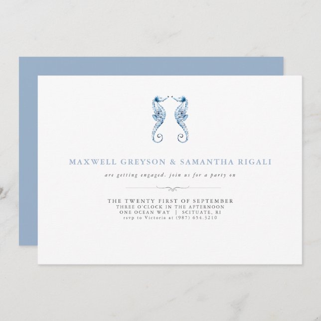 Invitations de la partie d'engagement Watercolor B (Devant / Derrière)