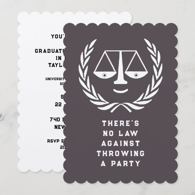 Invitations de la partie des diplômés de l'école d (Devant / Derrière)