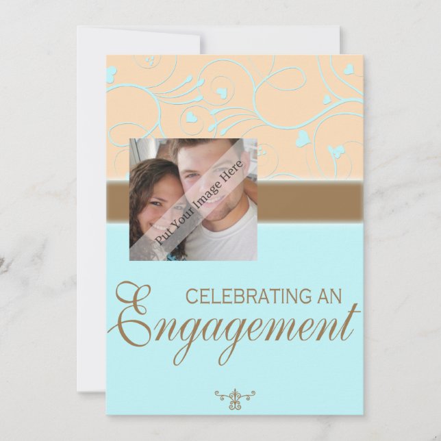 Invitations De La Partie Engagement Avec Photo (Devant)