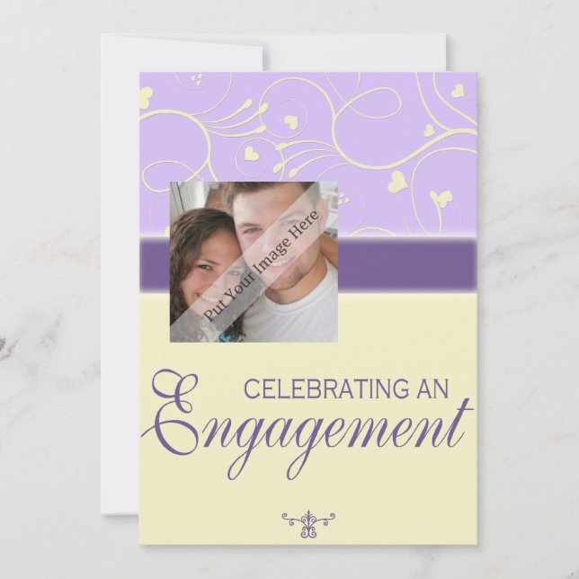 Invitations De La Partie Engagement Avec Photo (Devant)