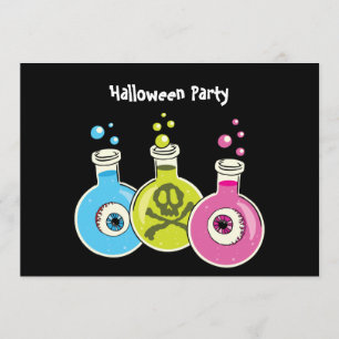 Invitations de la partie Halloween de chimie