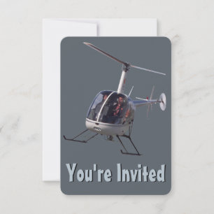 Invitations de la partie Hélicoptère Carte RSVP Hé