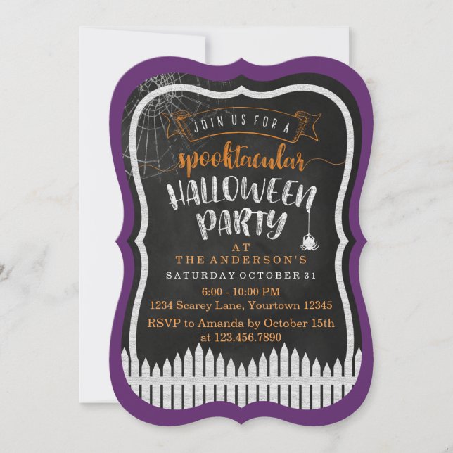 Invitations de la partie moderne d'Halloween Spook (Devant)