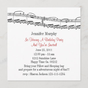 Invitations de la partie Notes musicales
