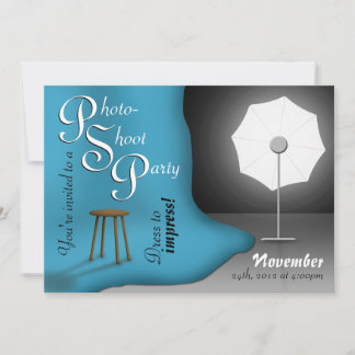 Invitations de la partie Photoshoot bleu