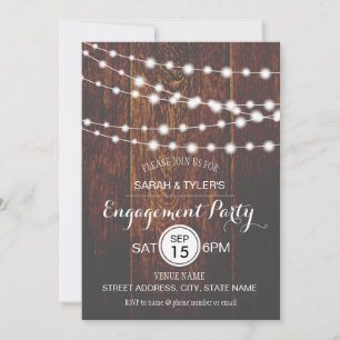 Invitations de la partie Rustic Wood Engagement