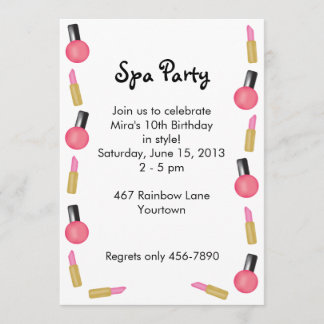 Invitations de la partie Spa pour enfants avec des