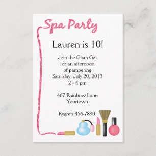 Invitations de la partie Spa pour enfants avec la 