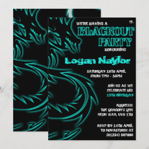 Invitations de la partie UV Blackout Dragon