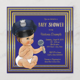 Invitations de la police de douche bébé