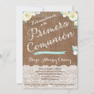 Invitations de la première communion en espagnol p