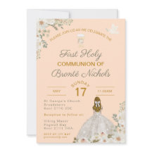 Invitations de la première sainte communion Boho C