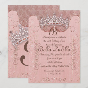 Invitations de la Princess Bling Diamond Party