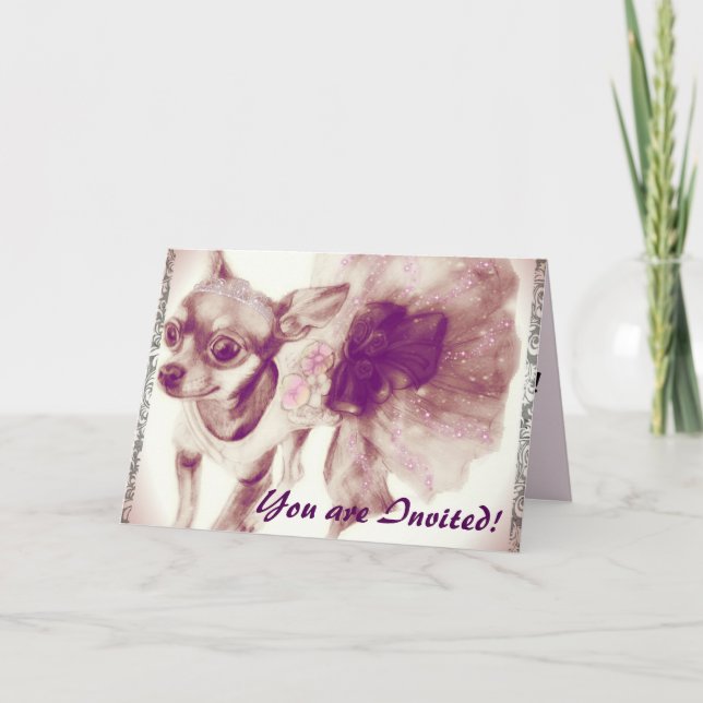 Invitations de la Princess Party Chihuahua (Devant)