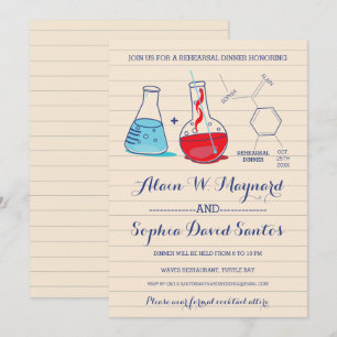 Invitations de la répétition de chimie rouge et bl