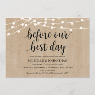 Invitations de la répétition Rustic String Lights